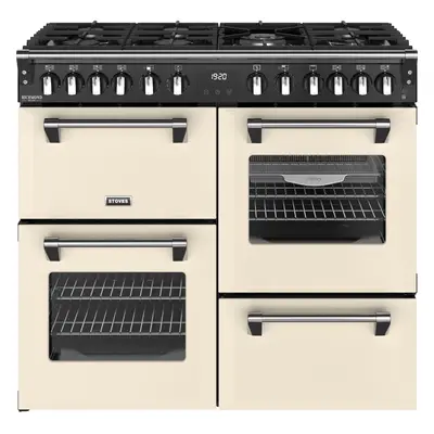 Stoves Richmond Deluxe 100cm Dual Fuel Range Cooker Cream, A/A/A Rated, Ovens & Burners