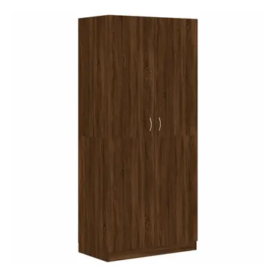 (brown oak) vidaXL Wardrobe Clothing Cabinet Hanger Clothes Organiser Unit Engineered Wood