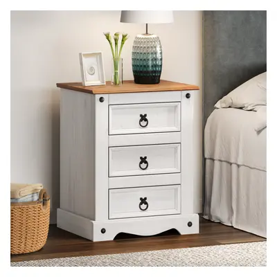 Corona White Medium Drawer Bedside