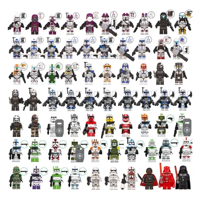 70Pcs Star Space Wars Clone Force Crosshair Hunter Tech Echo Bad Batch Captain Rex,Building Bloc