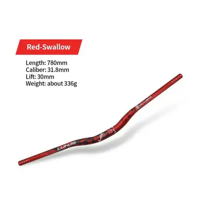 (red 780mm) LUNJE Mountain Bike Handlebar Bike Swallow Handlebar MTB Handlebar Bicycle Riser Bar