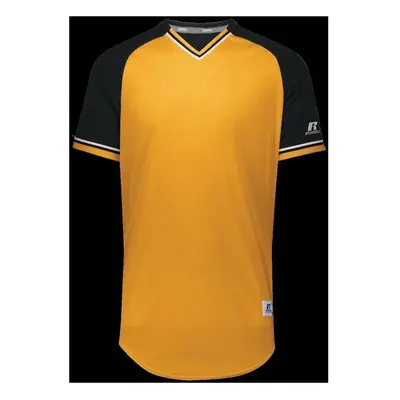 Russell R01X3M.249.L Adult Classic V-Neck Jersey - Gold, Black & White - Large