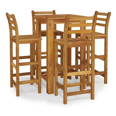 (60 cm table length piece, bar chairs with backrest) vidaXL Solid Wood Acacia Garden Dining Set 