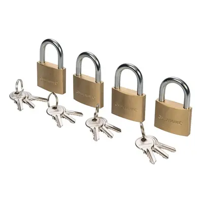 Silverline Solid Brass Keyed-alike Padlocks 40mm Pack of