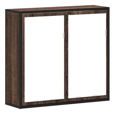 (brown oak) vidaXL Bathroom Mirror Cabinet Wall Mounted Cabinet Cupboard Engineered Wood