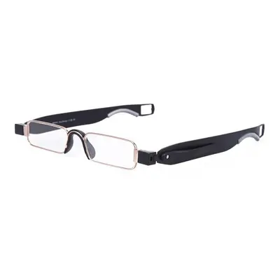 (Black, 1.5) Degree Rotating Reading Glasses Lightweight Silicone Damping