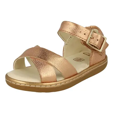 (UK 4.5 Infant, Bronze (Gold)) Girls Clarks Cross Detailed Sandals Skylark Pure T - F Fit