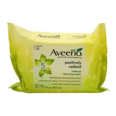 Aveeno W-BB-2930 Positively Radiant Makeup Removing Wipes for Women - Count