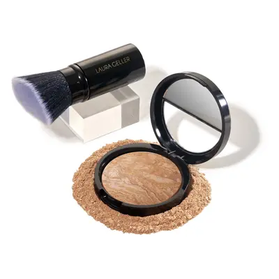 LAURA GELLER NEW YORK Baked Balance-n-Brighten Foundation with Kabuki Brush Makeup Set Medium