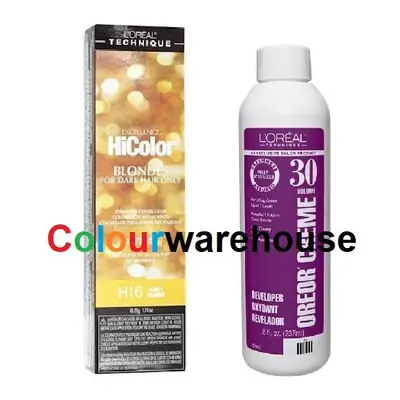 (H16, Dev (Vol. 30) 8oz) L'Oreal HiColor H16 Honey Blonde, Blondes For Dark Hair Only