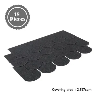 (Dark Black) Fishscale-5 Tab Roofing Felt Shingles Roof Tiles Lightweight Shingles 18pcs/Pack