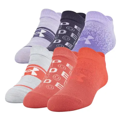 Under Armour Essential No Show Socks 6-pair White Daiquiri Red Assor