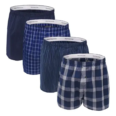 Fruit of the Loom Mens Premium Woven Boxer (4 Pack) Blues Medium