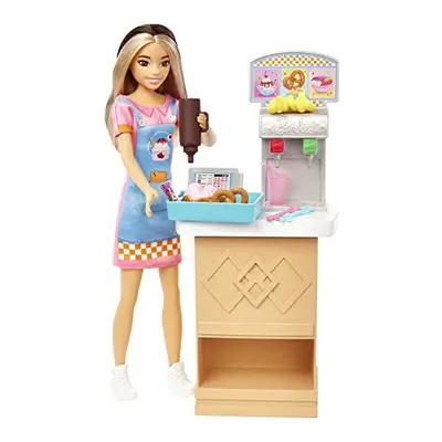 Toys, Skipper Doll and Snack Bar Playset with Counter, Color-Change Sundae and Additional Access