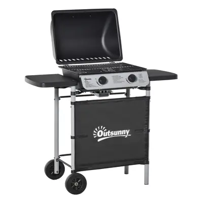 Outsunny Propane Gas Barbecue Grill Burner Cooking BBQ 5.6 kW w/ Side Shelves