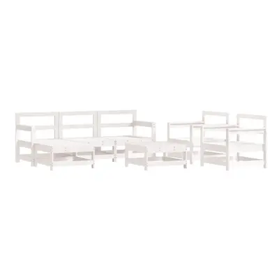 (white) vidaXL Garden Lounge Set Outdoor Modular Sofa Set Piece Solid Wood Pine