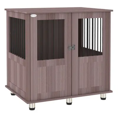 PawHut Dog Crate Kennel Cage for Small Medium Dog, Indoor End Table, Purple