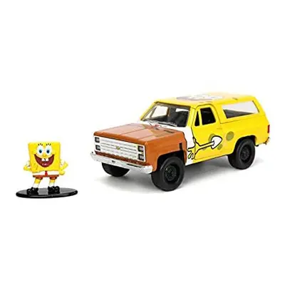 Jada JA31798 1:32 HWR-1980 Chevy K5 Blazer with Spongebob Figure Sponge Bob Collectible Miniatur