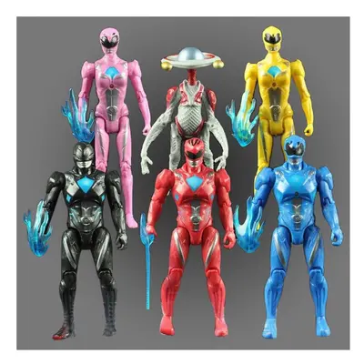 6PCS Set Power Rangers Super Heros Movie Action Figure Doll Kids Gifts Toy Set