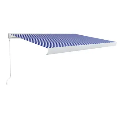 (blue and white, x cm) vidaXL Manual Cassette Awning Retractable Window Canopy Shade Patio Awnin