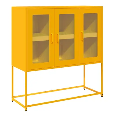 (mustard yellow) vidaXL Sideboard Black 100.5x39x107 cm Cold-rolled Steel storage cabinet