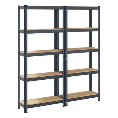 vidaXL 5-Layer Storage Shelves pcs Anthracite Steel&Engineered Wood