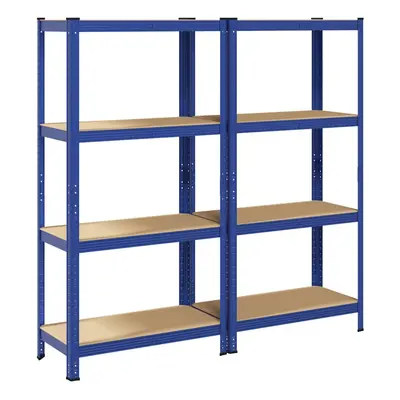 vidaXL 4-Layer Storage Shelves pcs Blue Steel&Engineered Wood