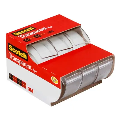 Scotch Transparent Tape with Dispenser (Pack of 3)