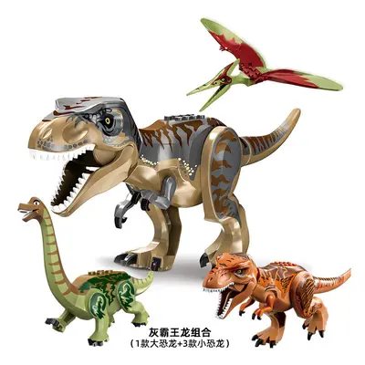 (Style A 4pcs) 4pcs Large Dinosaur Figure Big Size Indominus T Rex Blocks Lego Toys