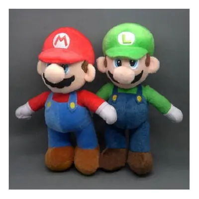 (25cm Mario+Luigi) 9.8" 2pcs Super Mario Bros. Mario and Luigi High Plush Toy Doll Us New