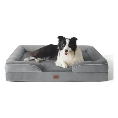 (89 x x cm (L x W x H), Grey) Large Dog Bed Sofa-Washable Orthopedic Dog Bed and Sofa with Remov