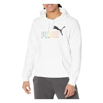 PUMA Men's Essentials+ Rainbow Hoodie White X-Large