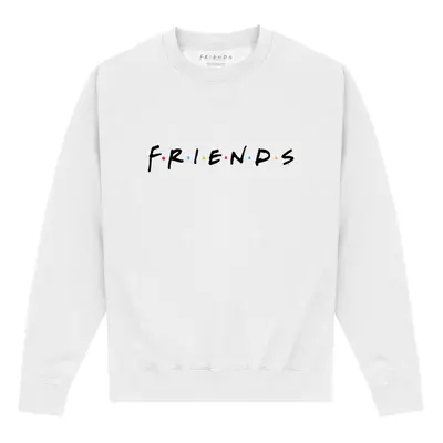 (L, White) Friends Unisex Adult Logo Sweatshirt