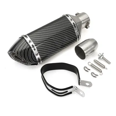 (All carbon fiber) 38-51mm Motorcycle Steel Short Exhaust Muffler Pipe With Removable Silencer U