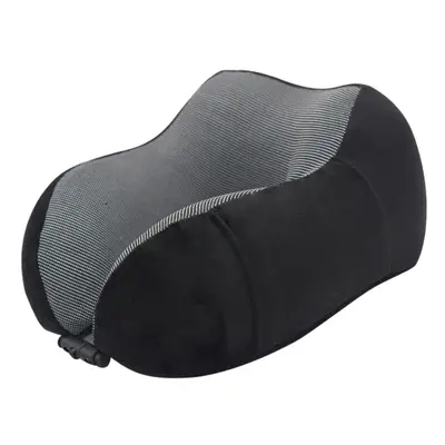 (Black 1) U Shaped Memory Foam Neck Soft Travel Pillow Solid Relieve Pressure