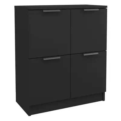 (black) vidaXL Sideboard Console Cabinet Storage Cupboard Highboard Engineered Wood