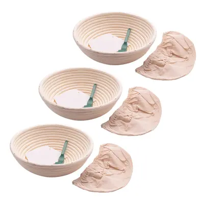 3X Inch Bread Proofing Basket - Banneton Proofing Basket + Cloth Liner + Dough Scraper + Bread L