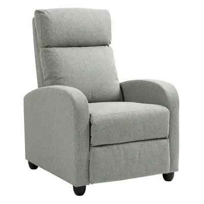 HOMCOM Linen Fabric Reclining Chair with Padded Seat, Light Grey