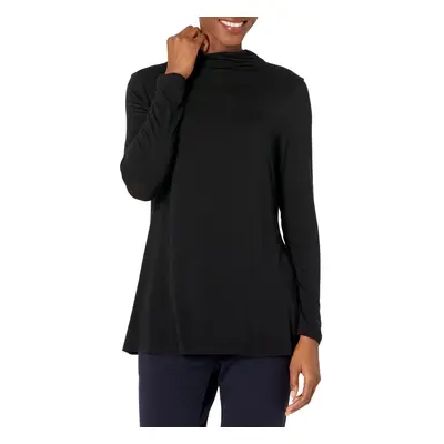 Amazon Essentials Womens Jersey Long-Sleeve Mock Neck Swing Tunic (Previously Daily Ritual) Blac