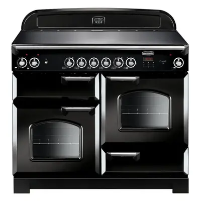 Rangemaster CLA110ECBL/C Classic Black with Chrome Trim 110cm Ceramic Range Cooker - A Rated