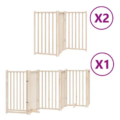 (natural, x x cm/ pcs) vidaXL Dog Gate with Door Foldable Panels Dog Fence Gate White Poplar Woo