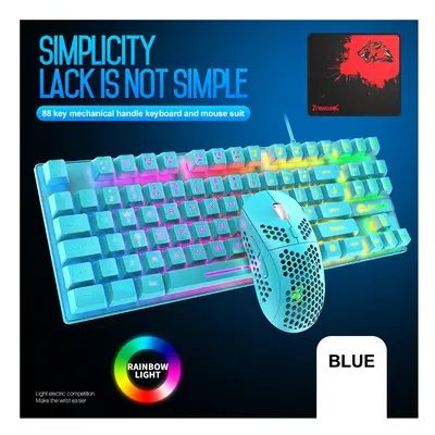 (blue) Gaming Keyboard Mouse Set Key Mechanical Gaming Set