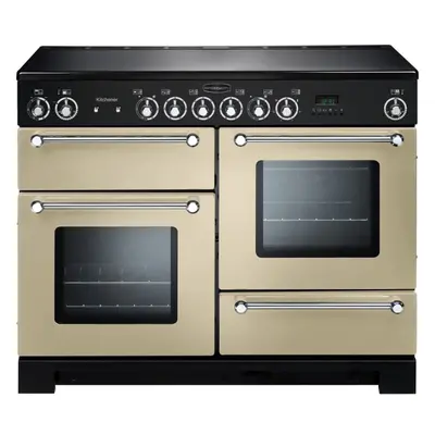 RANGEMASTER Kitchener Electric Ceramic Range Cooker - Cream & Chrome, Cream