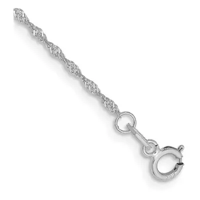 14K White Gold 1.1 mm Singapore Chain in. Bracelet