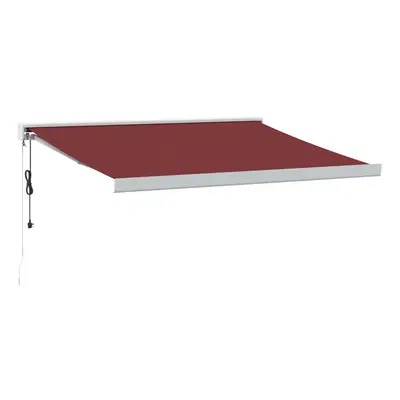 (burgundy and white, x cm) vidaXL Motorised Cassette Awning Retractable Awning Canopy Outdoor Aw