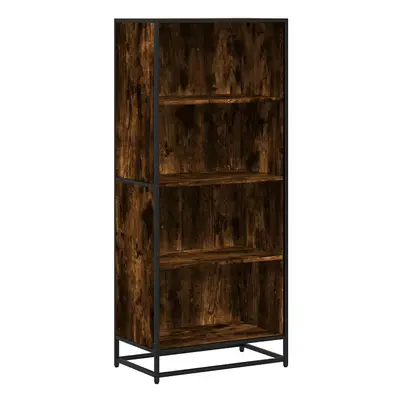 vidaXL Bookcase Bookshelf Book Rack Storage Cabinet Smoked Oak Engineered Wood