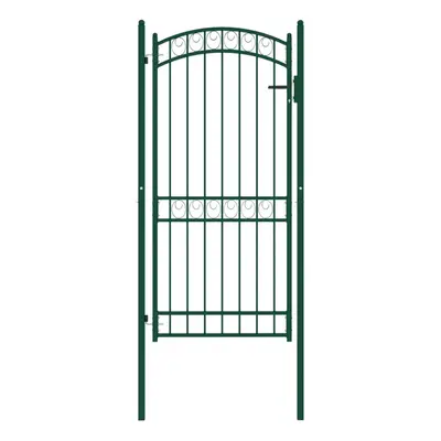 (green, x cm) vidaXL Fence Gate with Arched Top Steel Entrance Gate Green/Black Multi Sizes