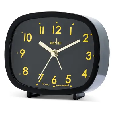 (Black) Acctim Hilda Analogue Non Ticking Alarm Clock