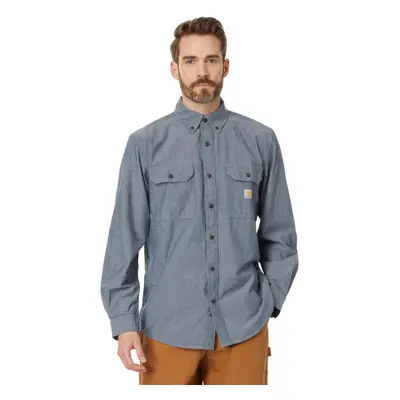 Carhartt Men's Loose Fit Midweight Chambray Long-Sleeve Shirt Denim B