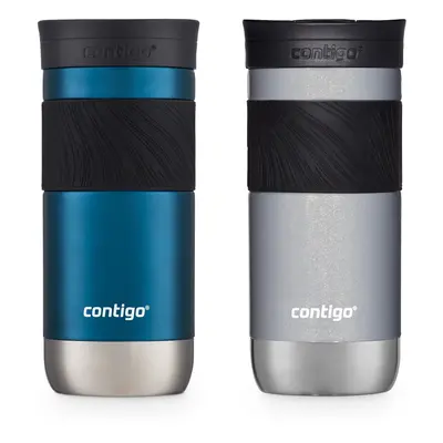 Contigo SNAPSEAL Insulated Stainless Steel Travel Mug with Grip 16oz Blueberry Transparent Satin